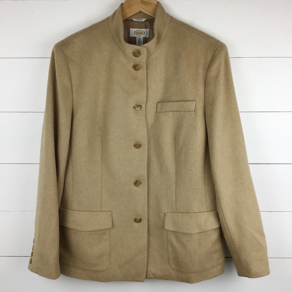 Talbots Women's 14 Camel Hair Nehru Jacket Tan